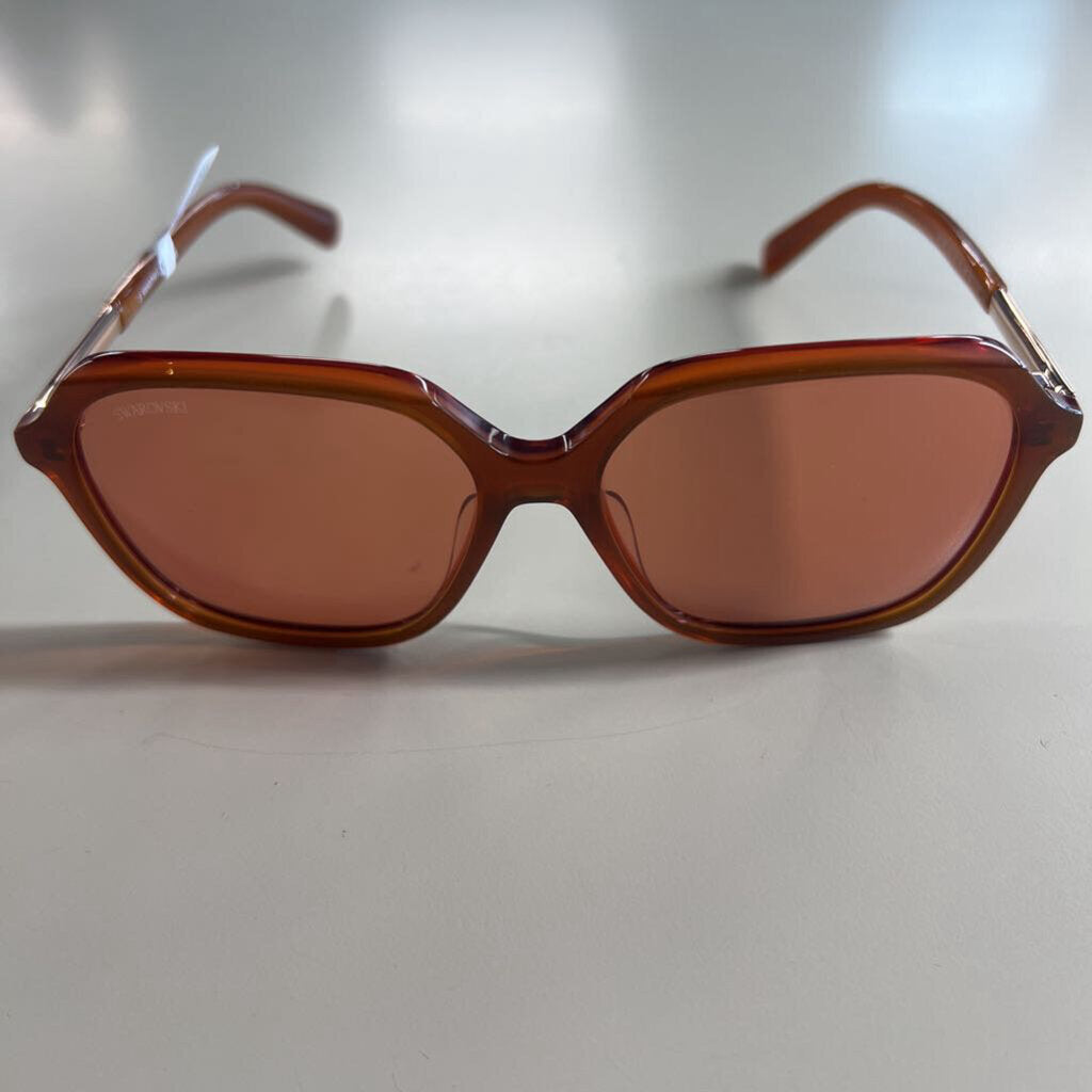 Swarovski Brown Square Crystal Oversized Sunglasses