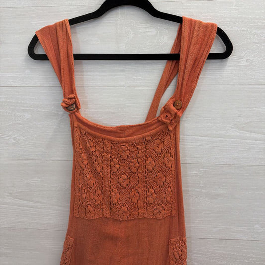 Jens Pirate Booty Orange Lace Detail Romper Extra Small