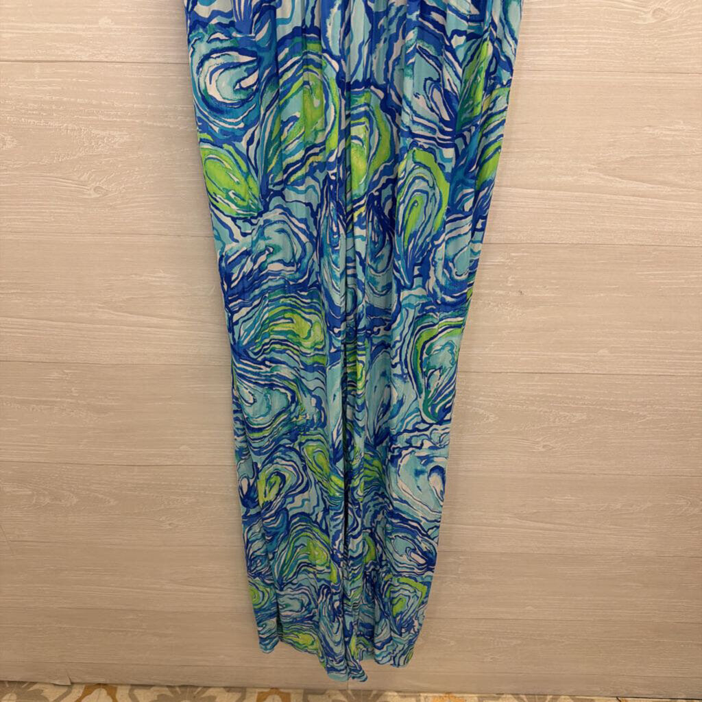 Lilly Pulitzer Blue Print High Neck Jumpsuit Extra Small