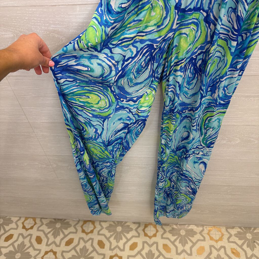 Lilly Pulitzer Blue Print High Neck Jumpsuit Extra Small