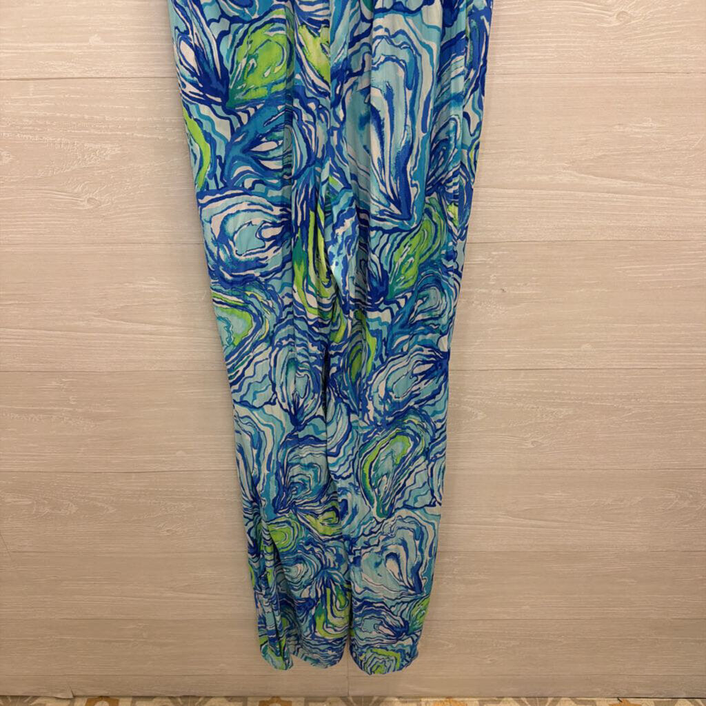 Lilly Pulitzer Blue Print High Neck Jumpsuit Extra Small