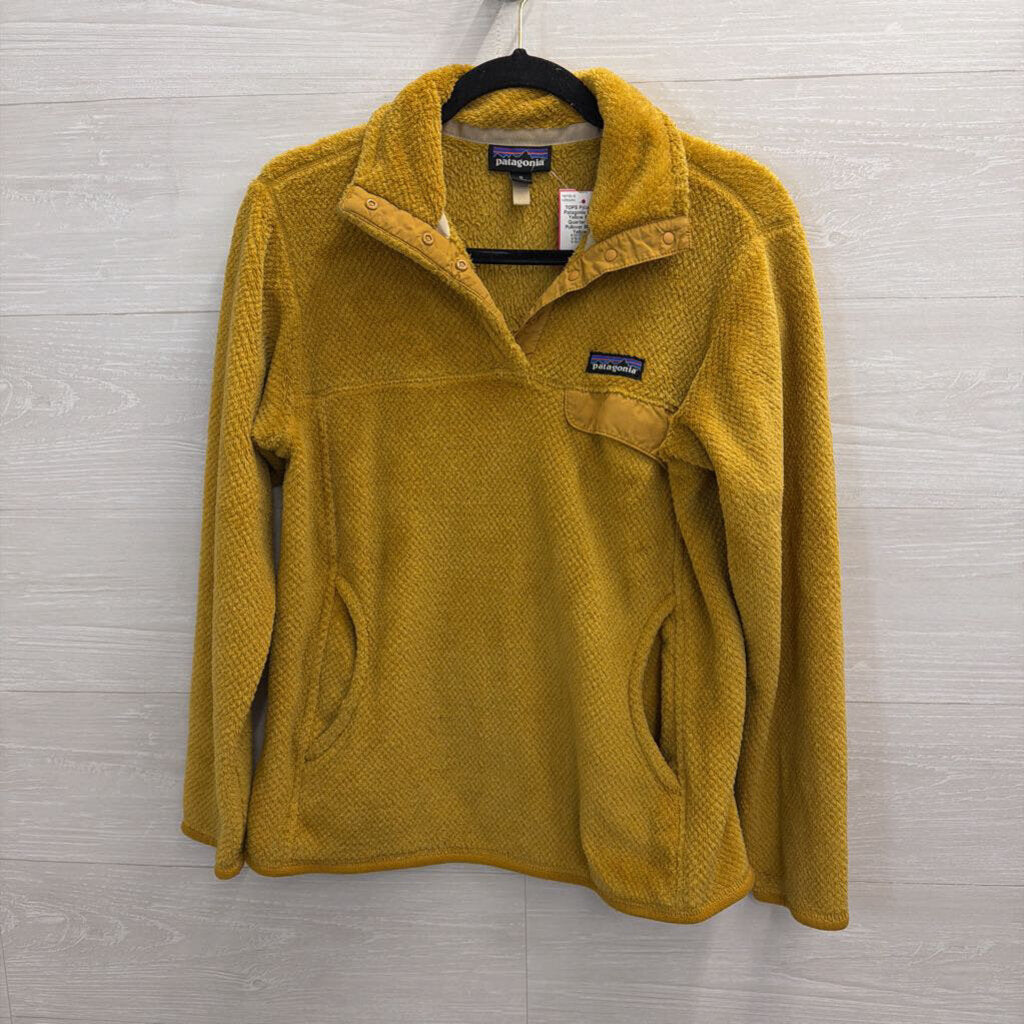 Patagonia Golden Yellow Fuzzy Quarter Snap Pullover Medium