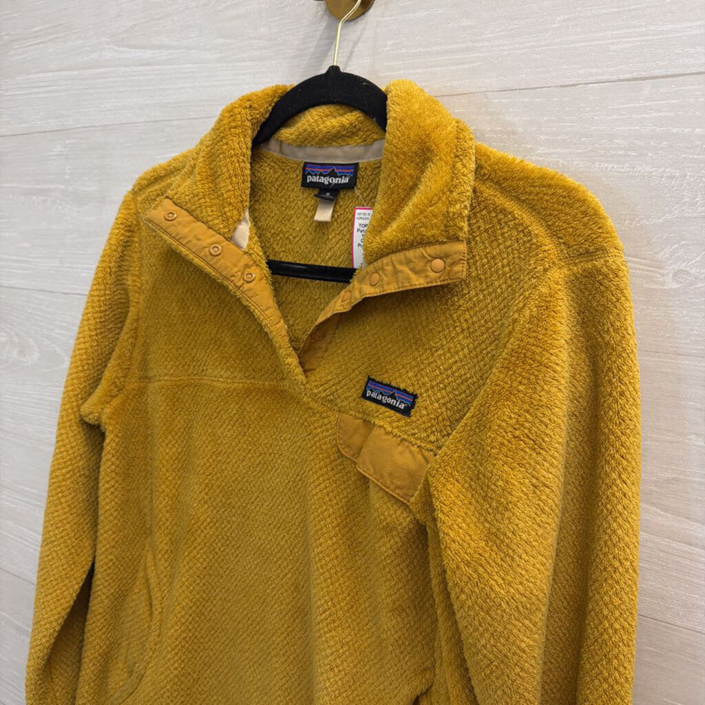 Patagonia Golden Yellow Fuzzy Quarter Snap Pullover Medium