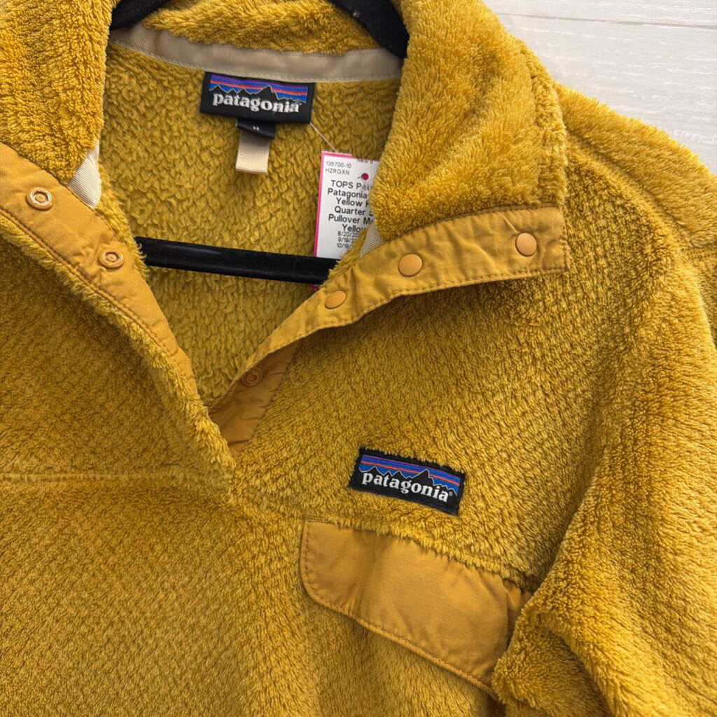 Patagonia Golden Yellow Fuzzy Quarter Snap Pullover Medium