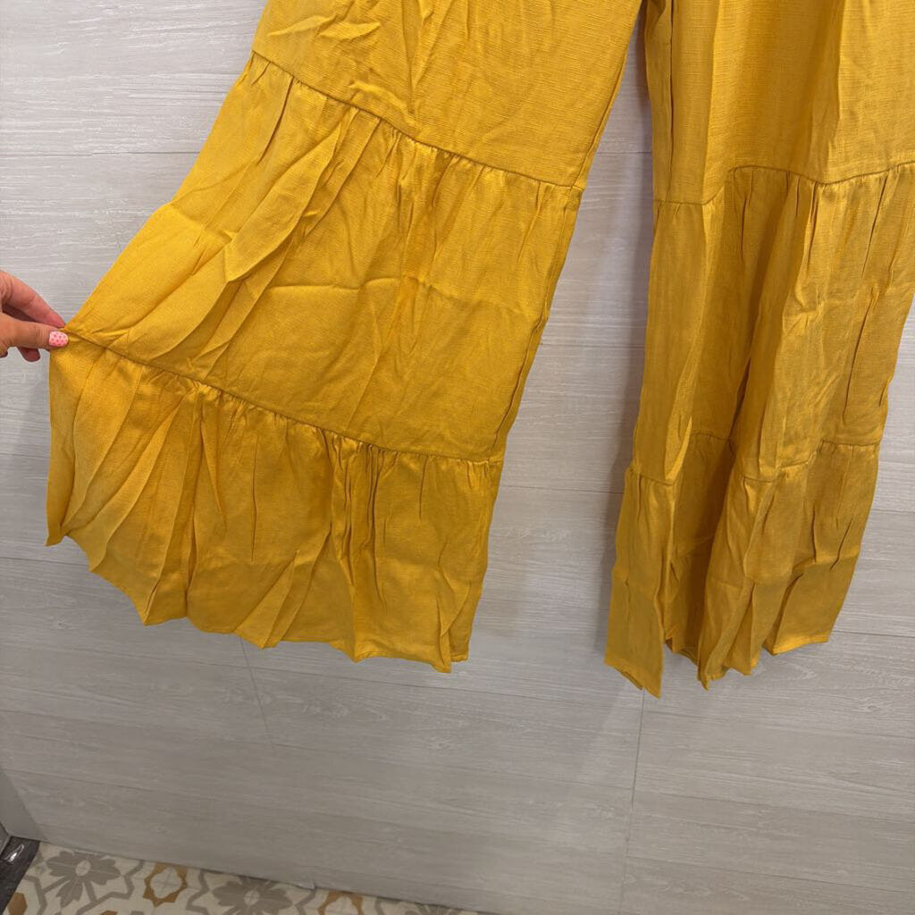 Yellow Wide Leg Pull On Pants Extra Small