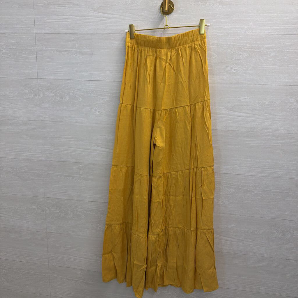 Yellow Wide Leg Pull On Pants Extra Small