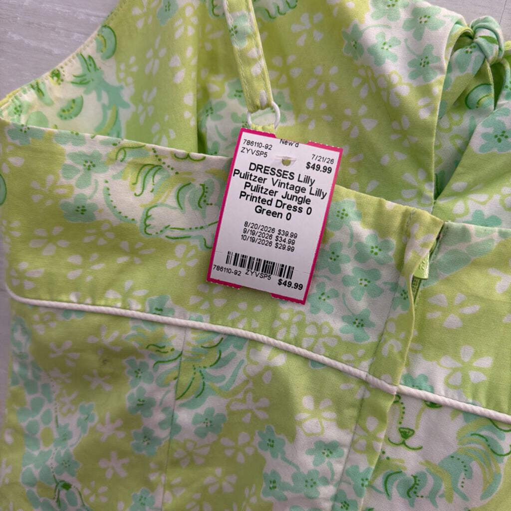 Vintage Lilly Pulitzer Jungle Printed Dress 0