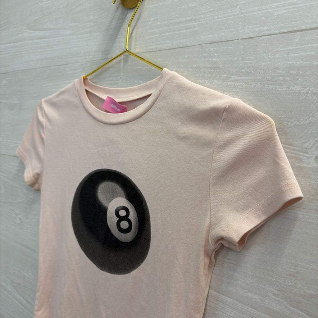 Edikted Pink Magic 8 Ball Cropped Short Sleeve Top Extra Small