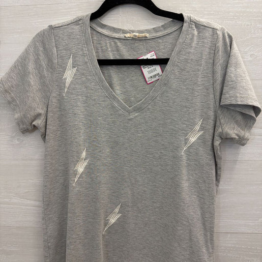 Promesa Grey/ White Lightning Bolt Short Sleeve Top Small