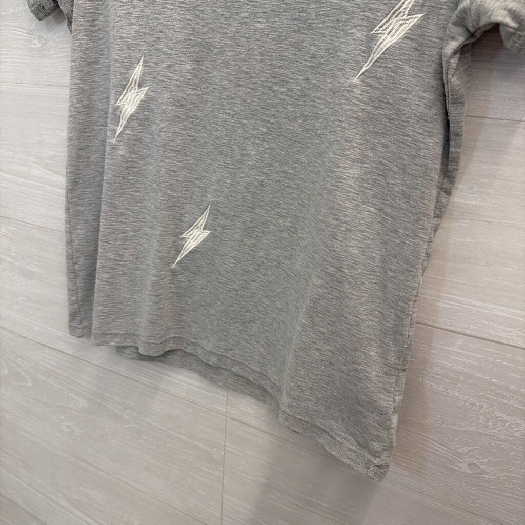 Promesa Grey/ White Lightning Bolt Short Sleeve Top Small