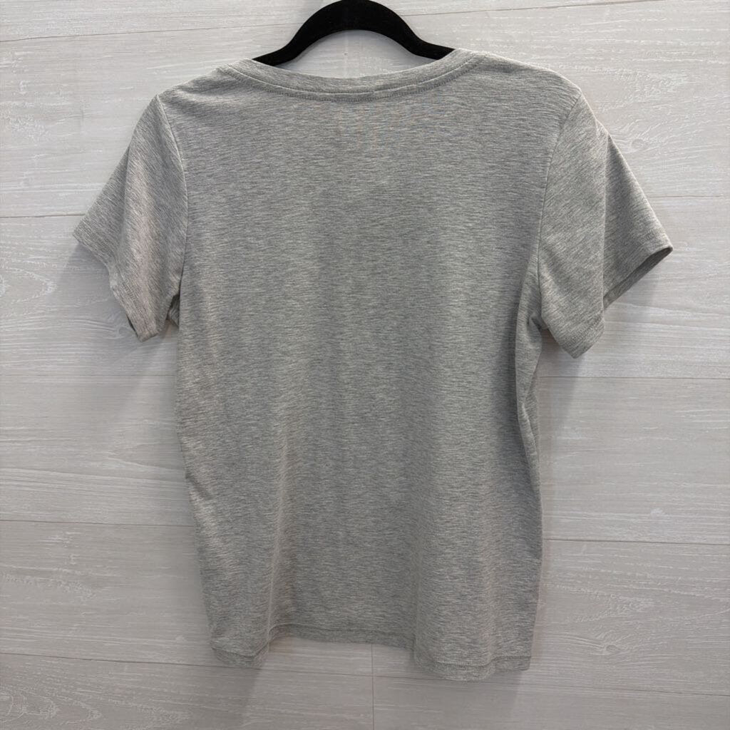 Promesa Grey/ White Lightning Bolt Short Sleeve Top Small