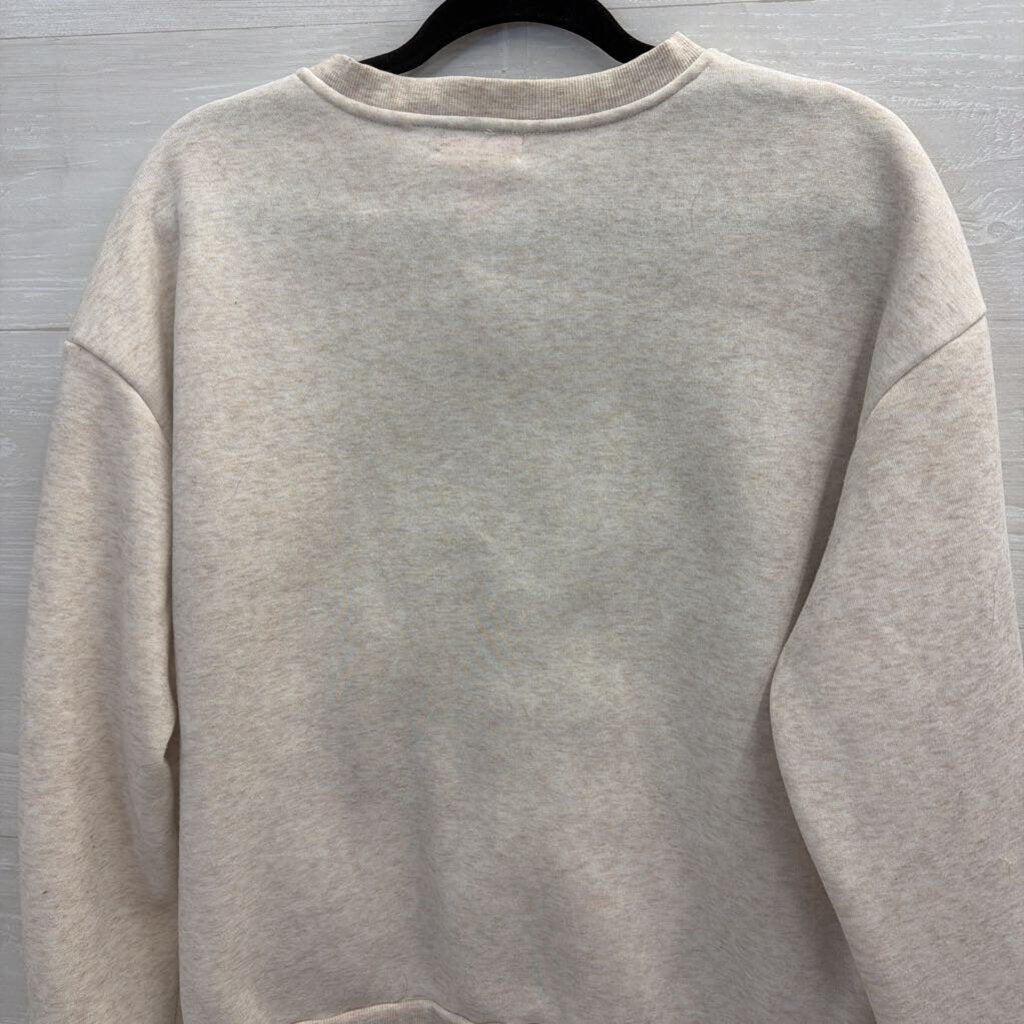 Grey Embroidered Bear Pullover Small