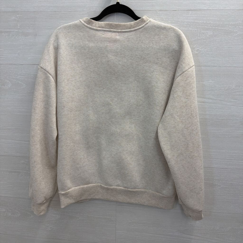 Grey Embroidered Bear Pullover Small