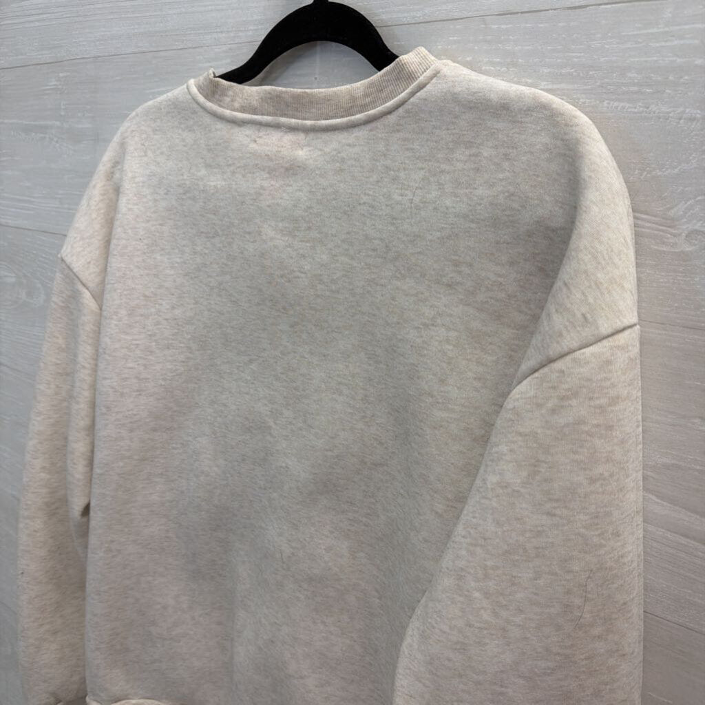 Grey Embroidered Bear Pullover Small