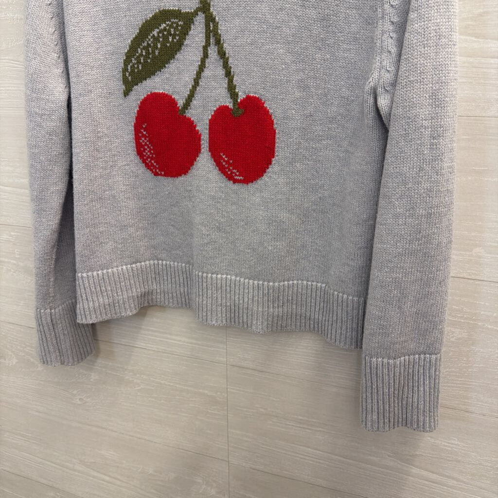 Abercrombie and Fitch Grey/ Red Knit Cherry Sweater Top Small