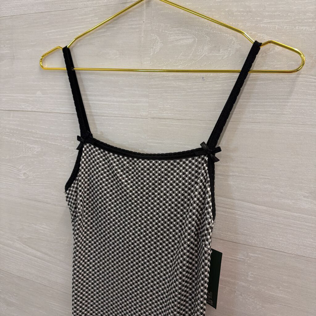 Black/ White Textured Checkered Dress Extra Small