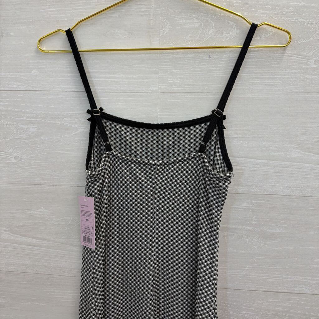 Black/ White Textured Checkered Dress Extra Small
