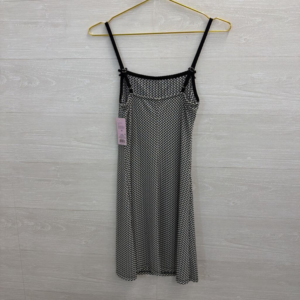 Black/ White Textured Checkered Dress Extra Small