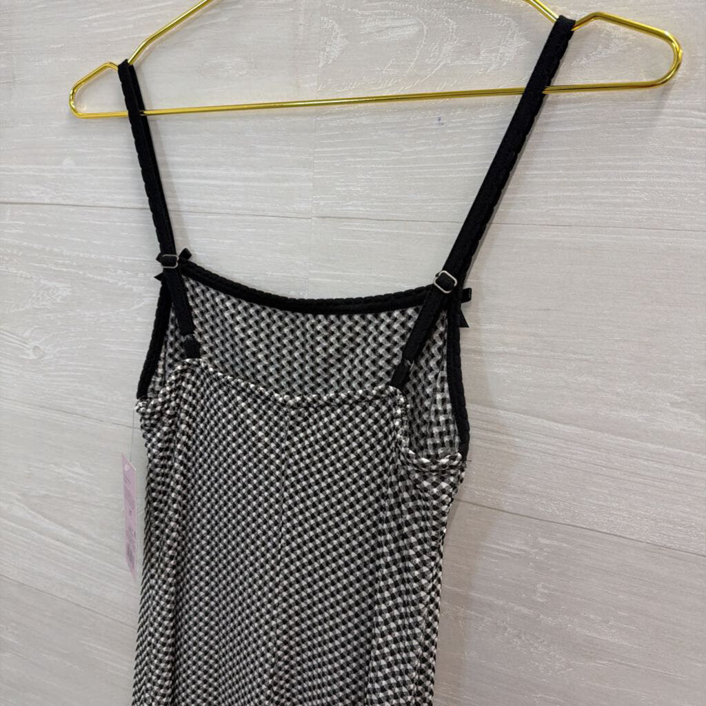 Black/ White Textured Checkered Dress Extra Small