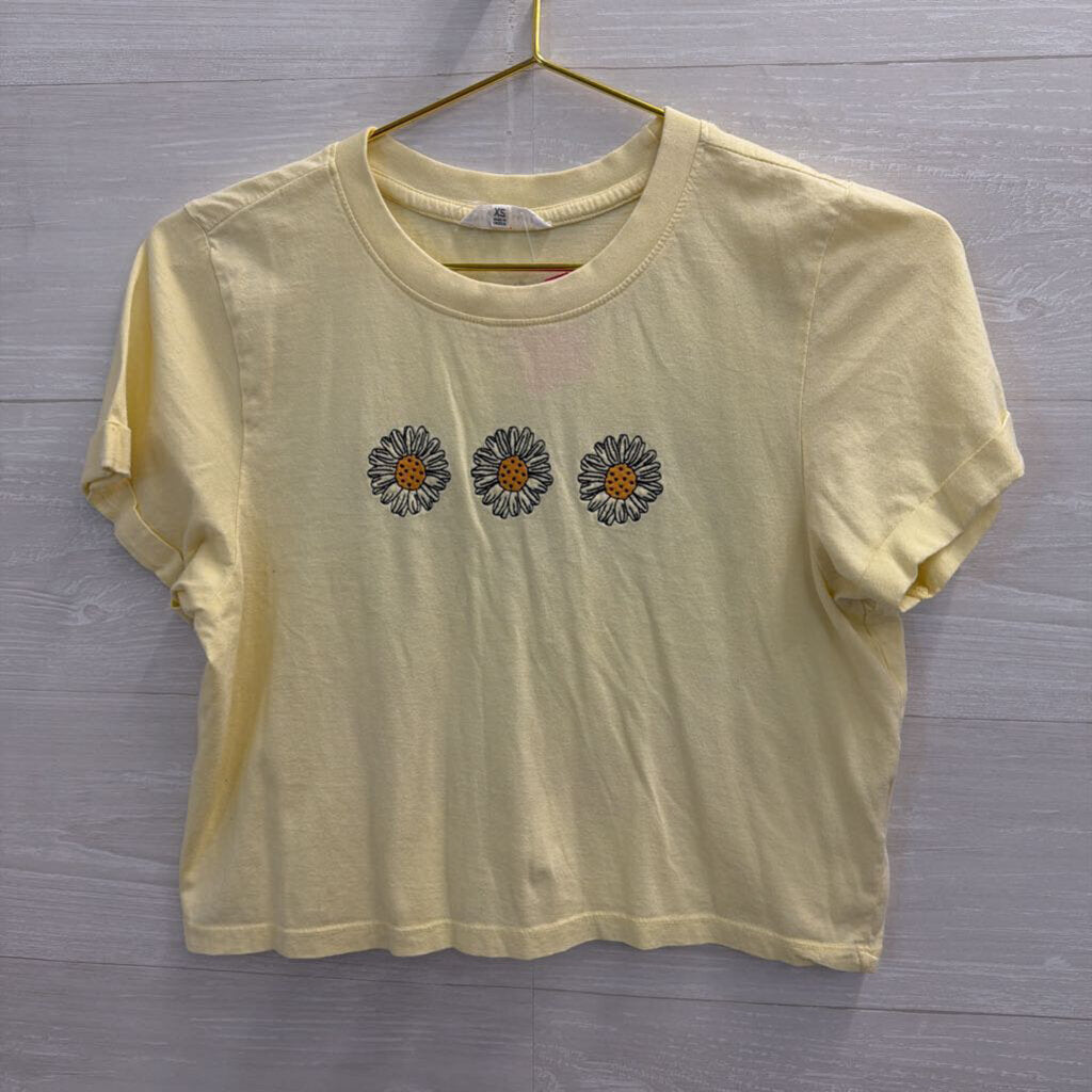 Yellow Grand Canyon Cropped Short Sleeve Graphic Tee Extra Small