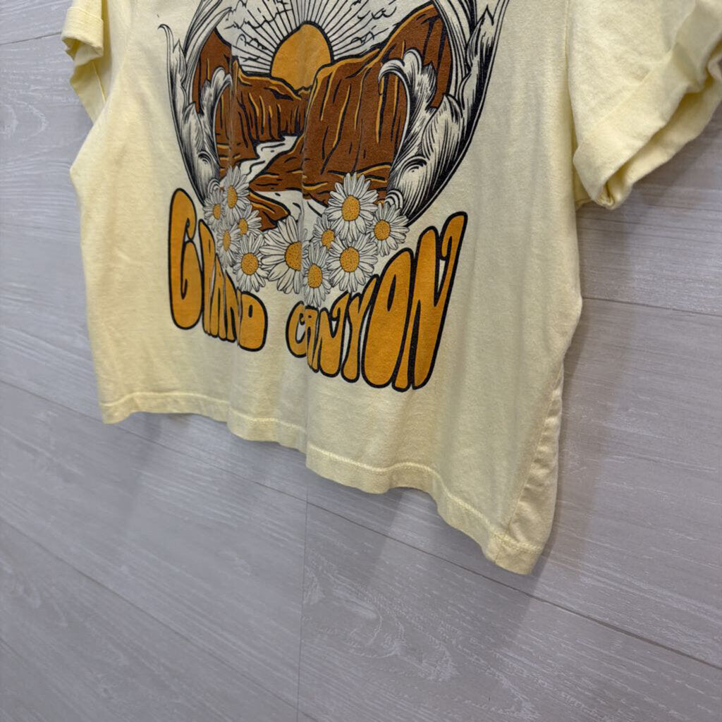 Yellow Grand Canyon Cropped Short Sleeve Graphic Tee Extra Small