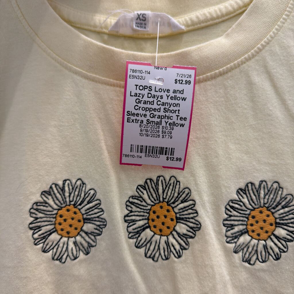 Yellow Grand Canyon Cropped Short Sleeve Graphic Tee Extra Small