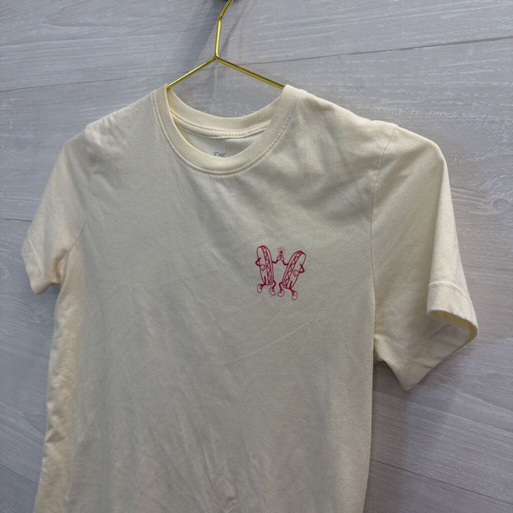 Cream/ Red Hot Dog Short Sleeve Graphic Tee Extra Small