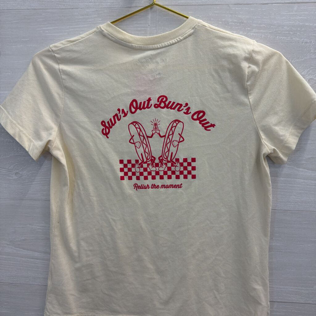 Cream/ Red Hot Dog Short Sleeve Graphic Tee Extra Small