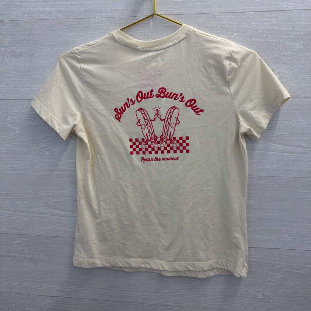 Cream/ Red Hot Dog Short Sleeve Graphic Tee Extra Small