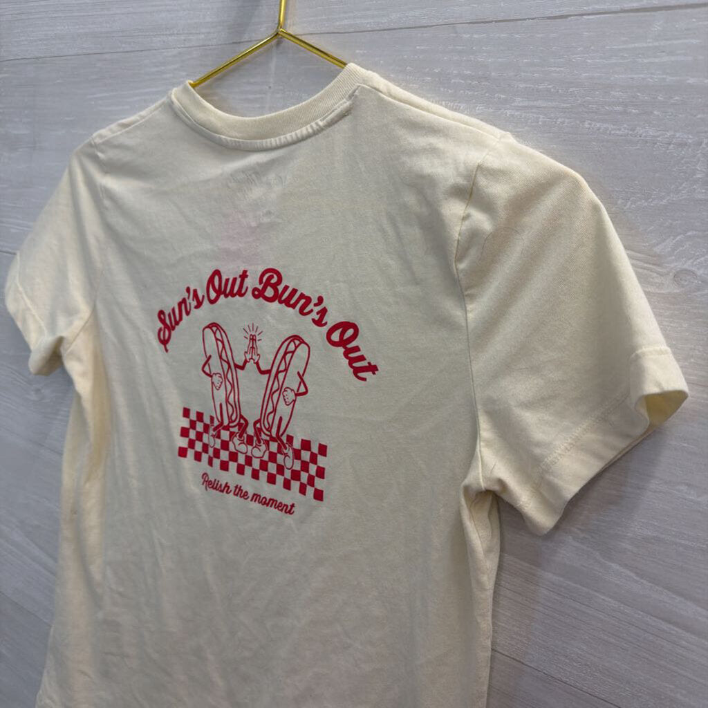 Cream/ Red Hot Dog Short Sleeve Graphic Tee Extra Small