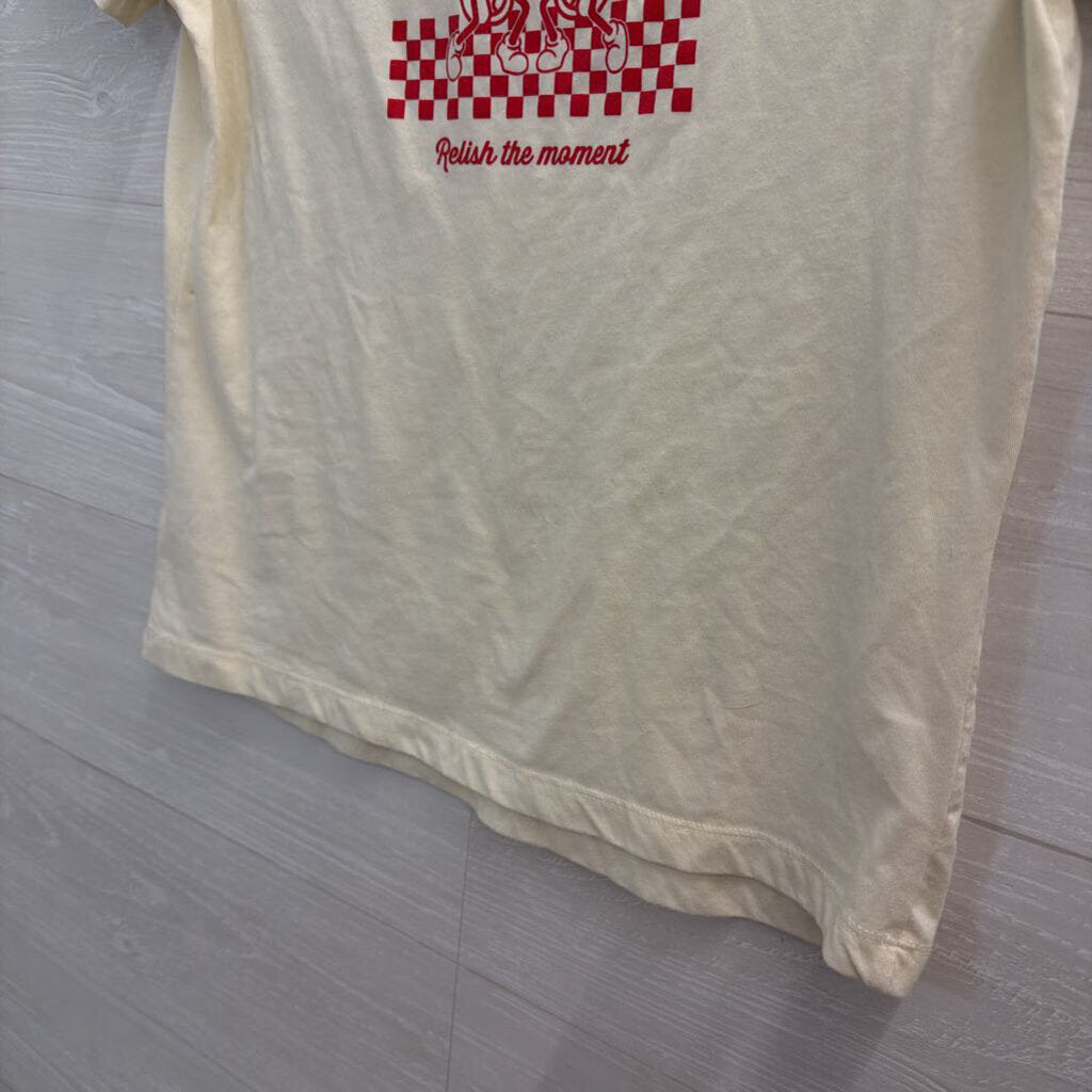 Cream/ Red Hot Dog Short Sleeve Graphic Tee Extra Small