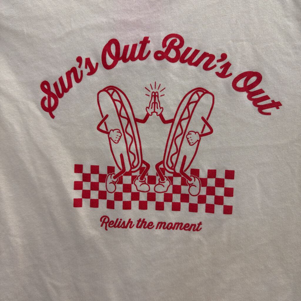 Cream/ Red Hot Dog Short Sleeve Graphic Tee Extra Small