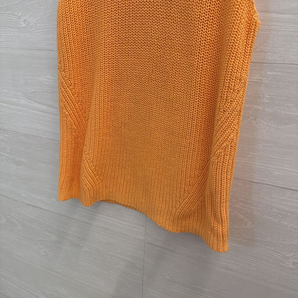 Loft Orange Knit Mock Neck Tank Top Extra Small