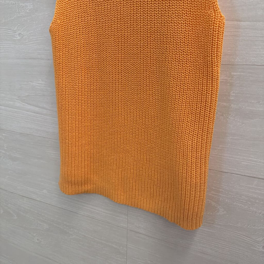 Loft Orange Knit Mock Neck Tank Top Extra Small