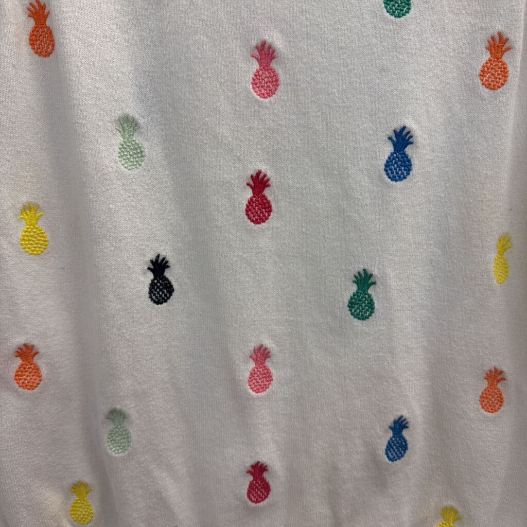 Loft White/ Multi Embroidered Pineapple Tank Top Small