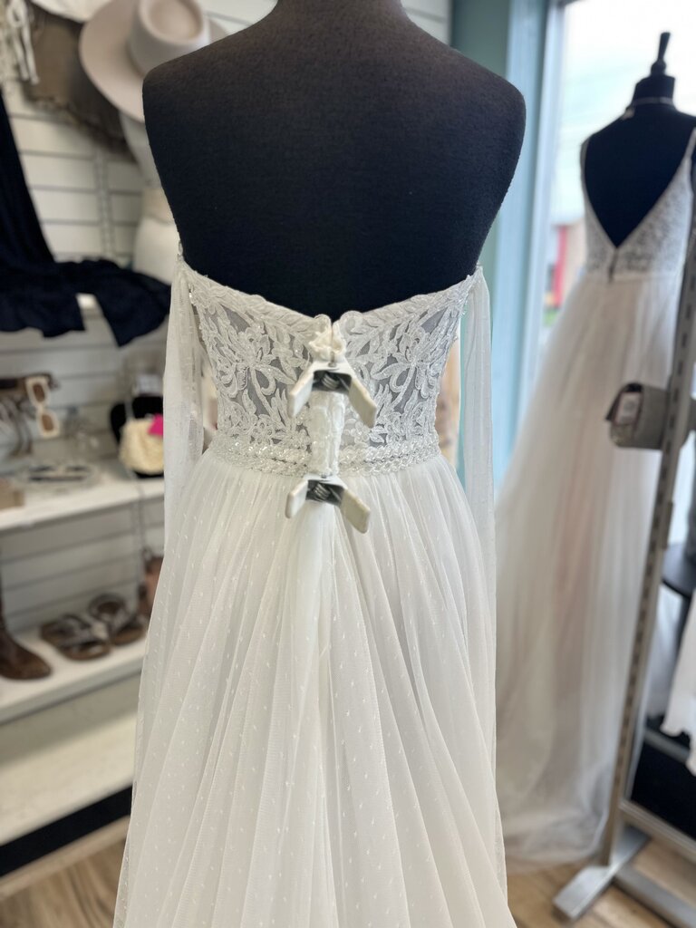 Jessica McClintock Ivory Beaded Lace Swiss Dot Bridal Gown 12
