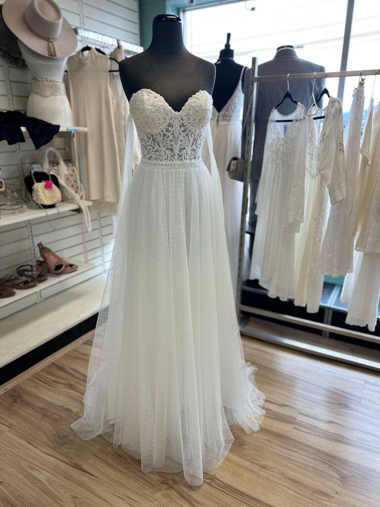 Jessica McClintock Ivory Beaded Lace Swiss Dot Bridal Gown 12