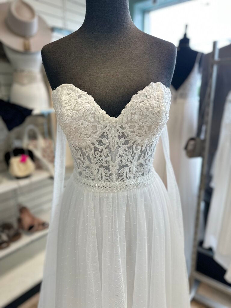 Jessica McClintock Ivory Beaded Lace Swiss Dot Bridal Gown 12