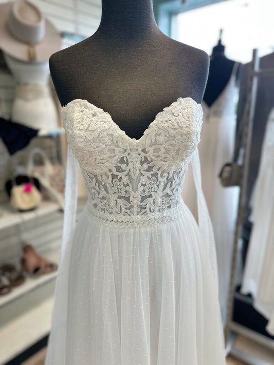 Jessica McClintock Ivory Beaded Lace Swiss Dot Bridal Gown 12