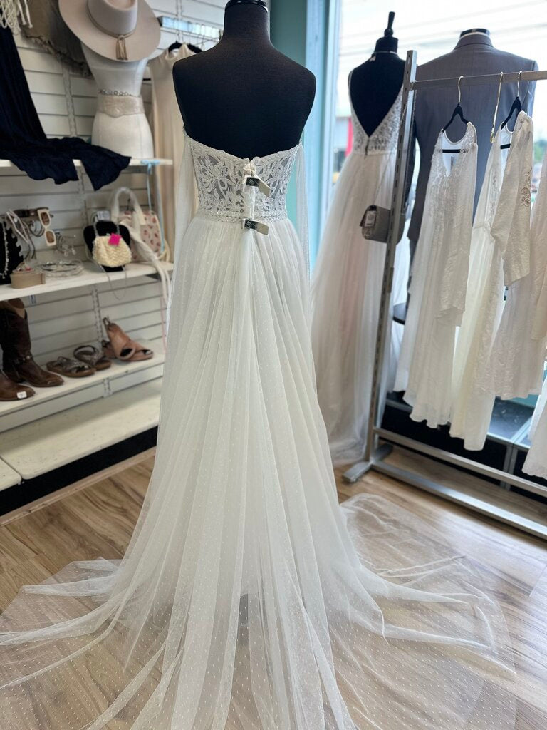 Jessica McClintock Ivory Beaded Lace Swiss Dot Bridal Gown 12