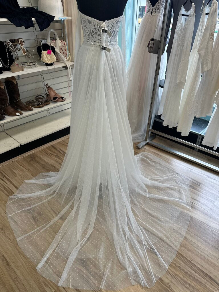 Jessica McClintock Ivory Beaded Lace Swiss Dot Bridal Gown 12