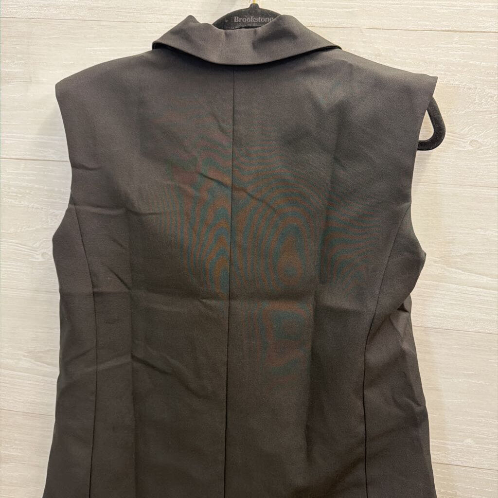 Umgee Black Gold Button Sleeveless Vest Top Small