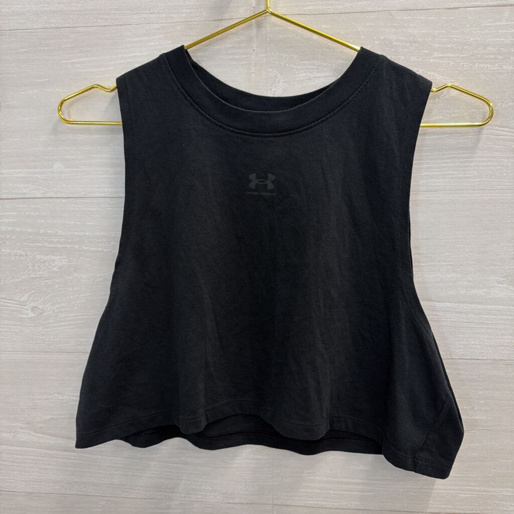 Under Armour Black Cropped Tank Top Extra Small
