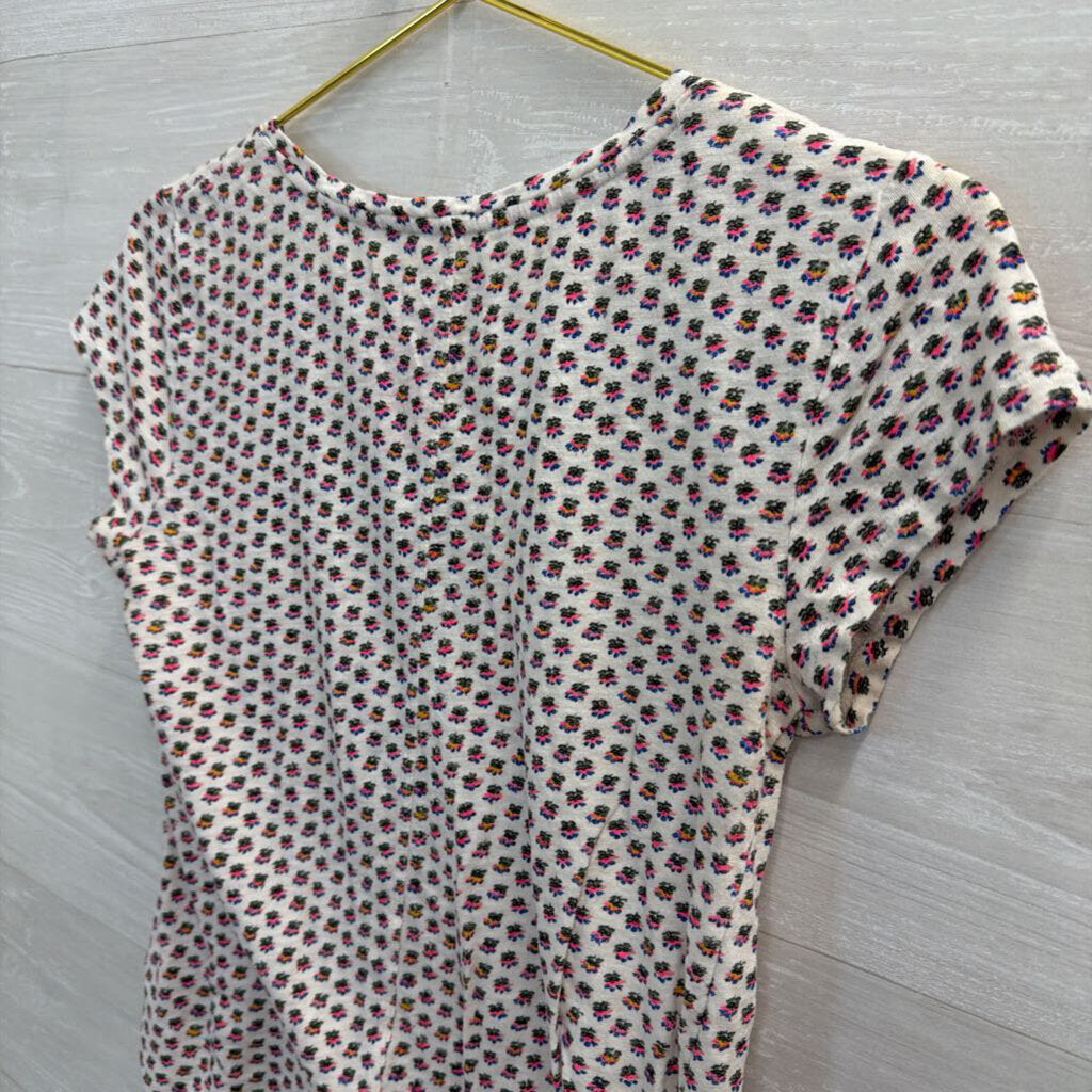 Gap White/ Multi Print Short Sleeve Top Extra Small