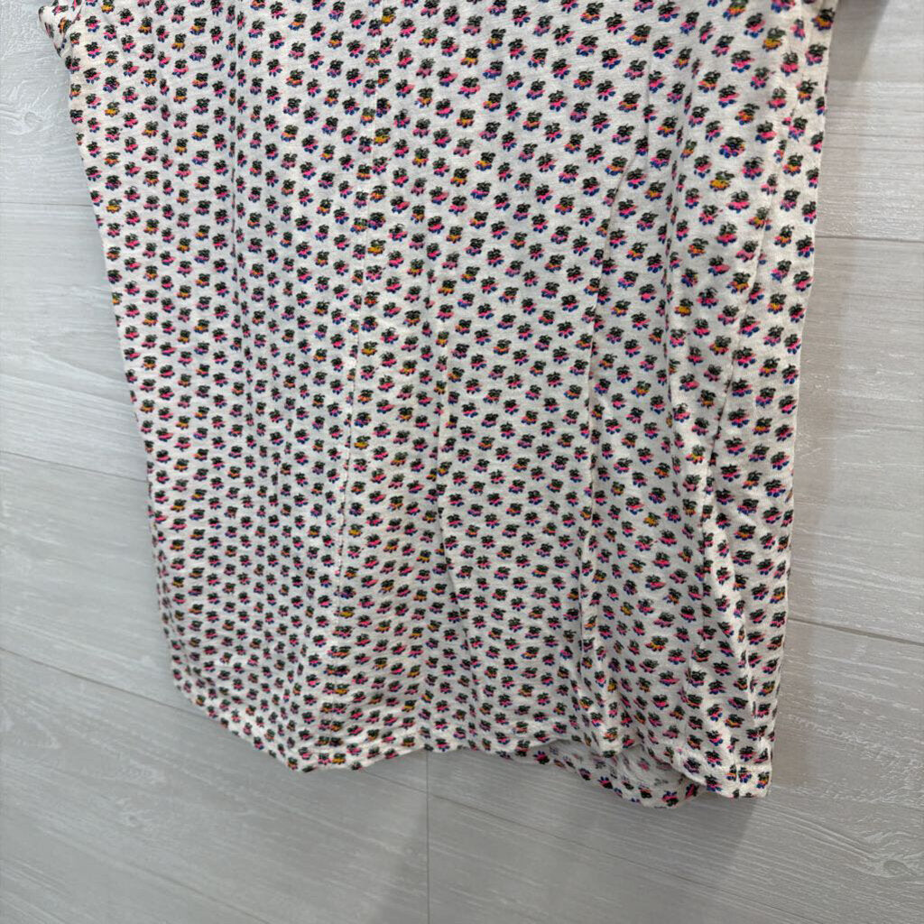 Gap White/ Multi Print Short Sleeve Top Extra Small