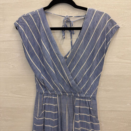 Blue/ White Striped Midi Dress Small