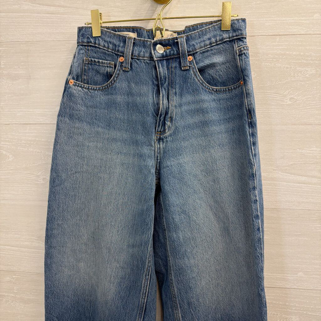 Medium Wash High Rise Easy Barrel Jeans 2