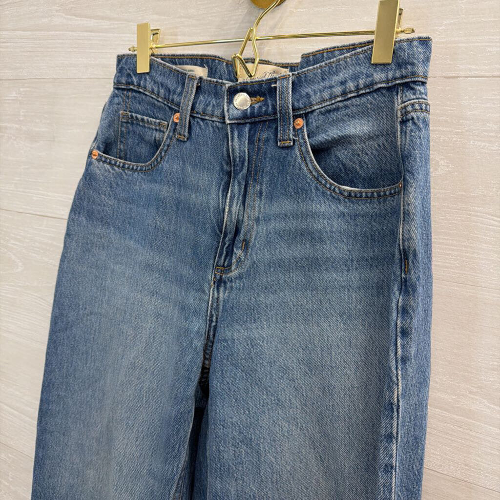 Medium Wash High Rise Easy Barrel Jeans 2