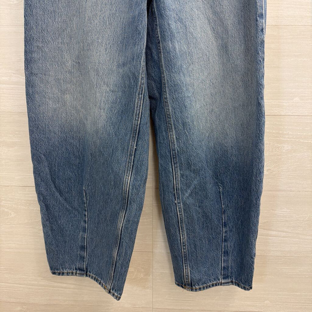 Medium Wash High Rise Easy Barrel Jeans 2