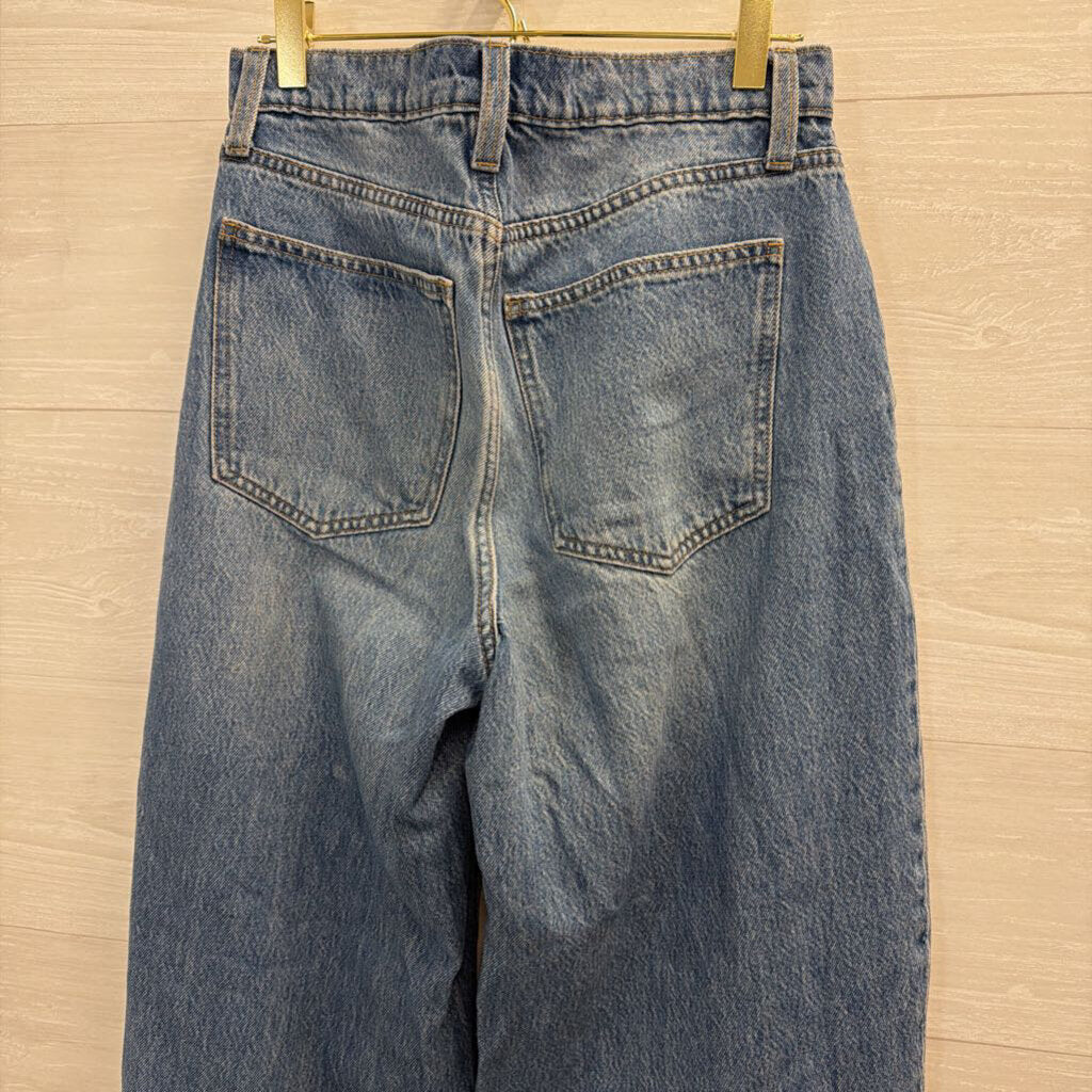 Medium Wash High Rise Easy Barrel Jeans 2